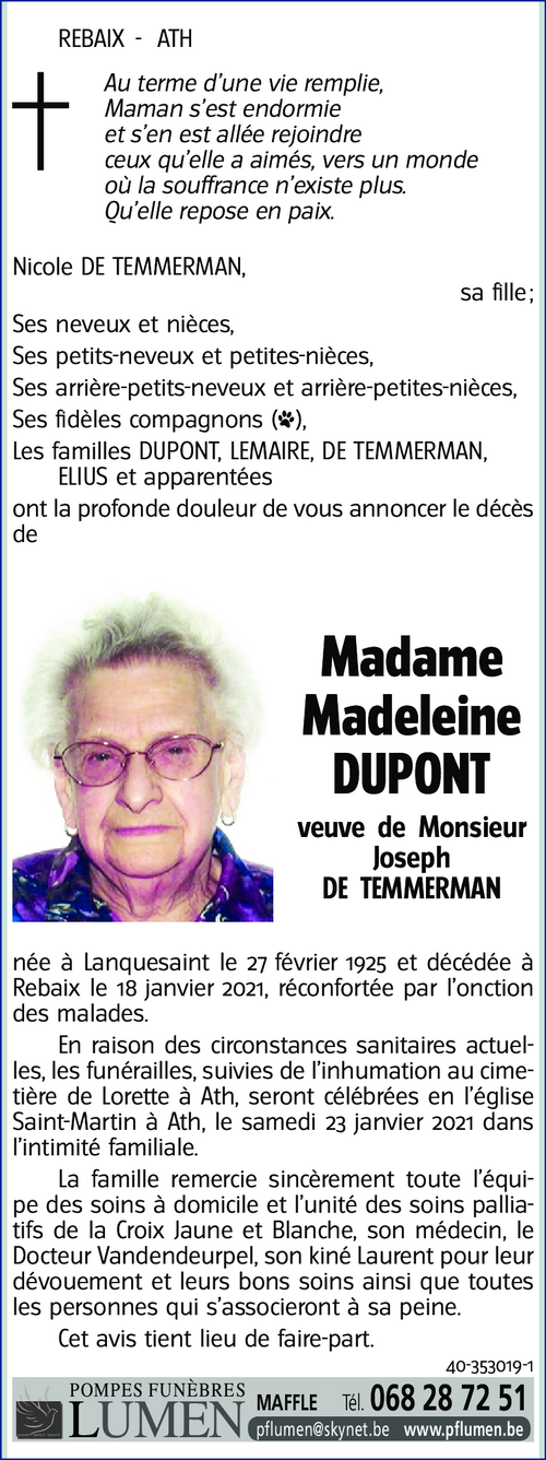 Madeleine DUPONT