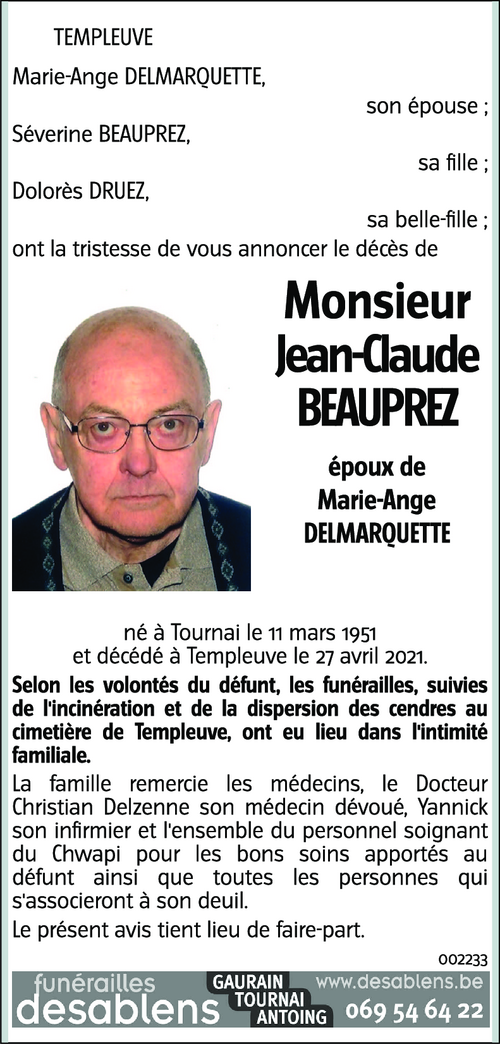 Jean-Claude BEAUPREZ