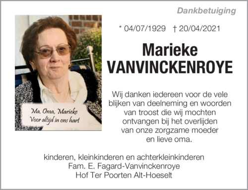 Marieke VANVINCKENROYE