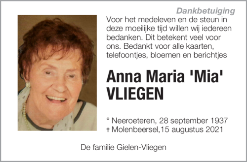 Anna Maria 'Mia' VLIEGEN