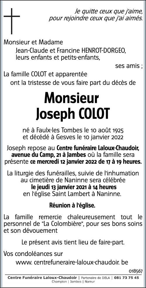 Joseph COLOT