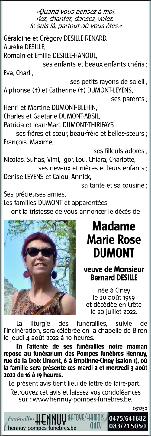 Marie Rose DUMONT