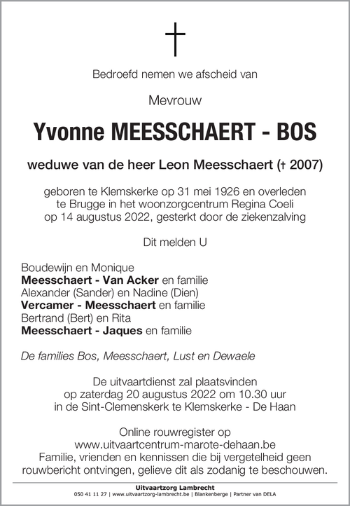 Yvonne Meesschaert - Bos