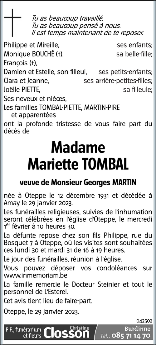 Mariette Tombal