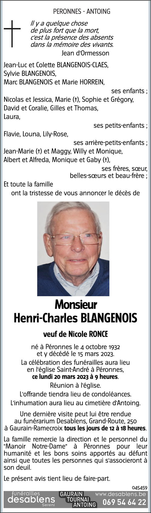 Henri-Charles BLANGENOIS