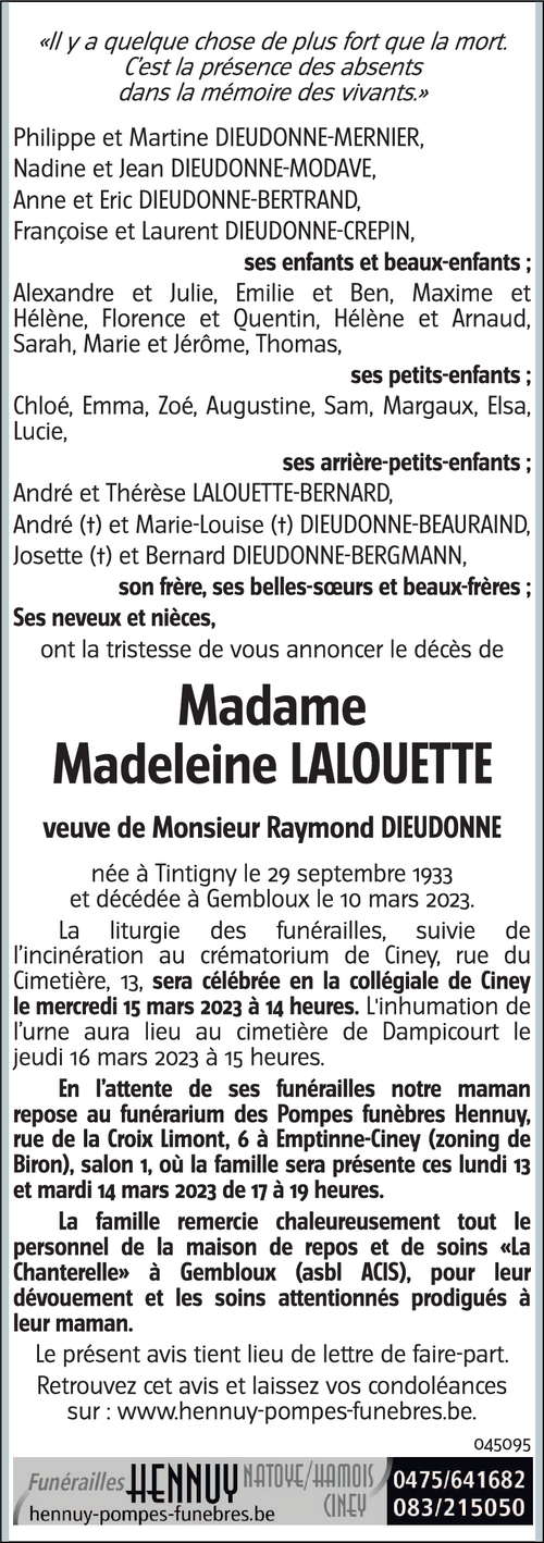 Madeleine LALOUETTE