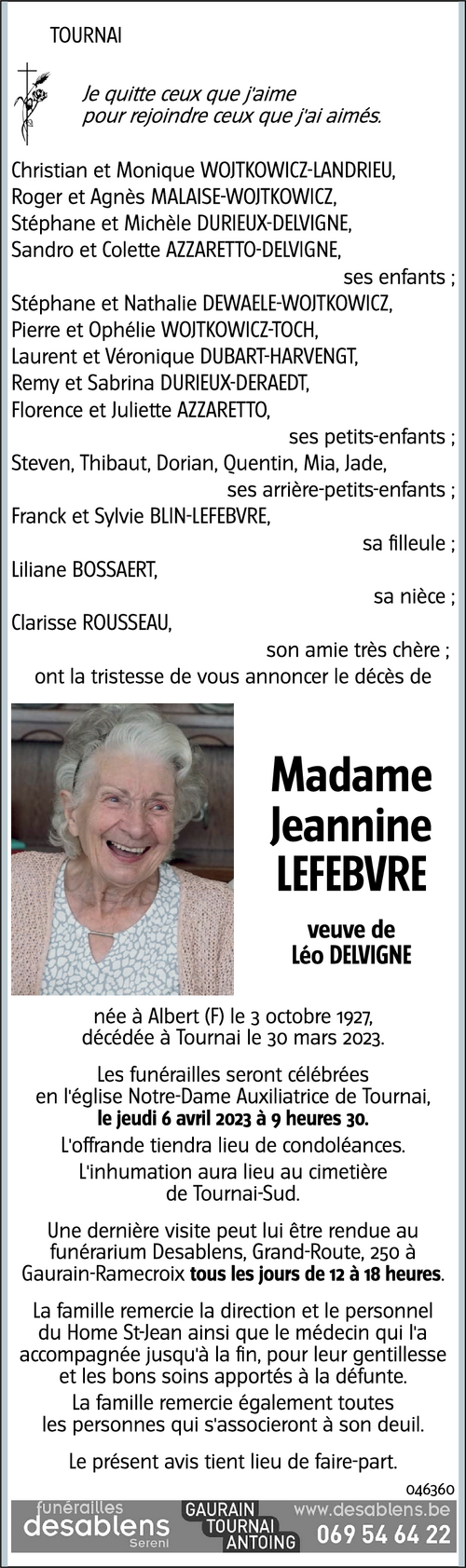 Jeannine LEFEBVRE