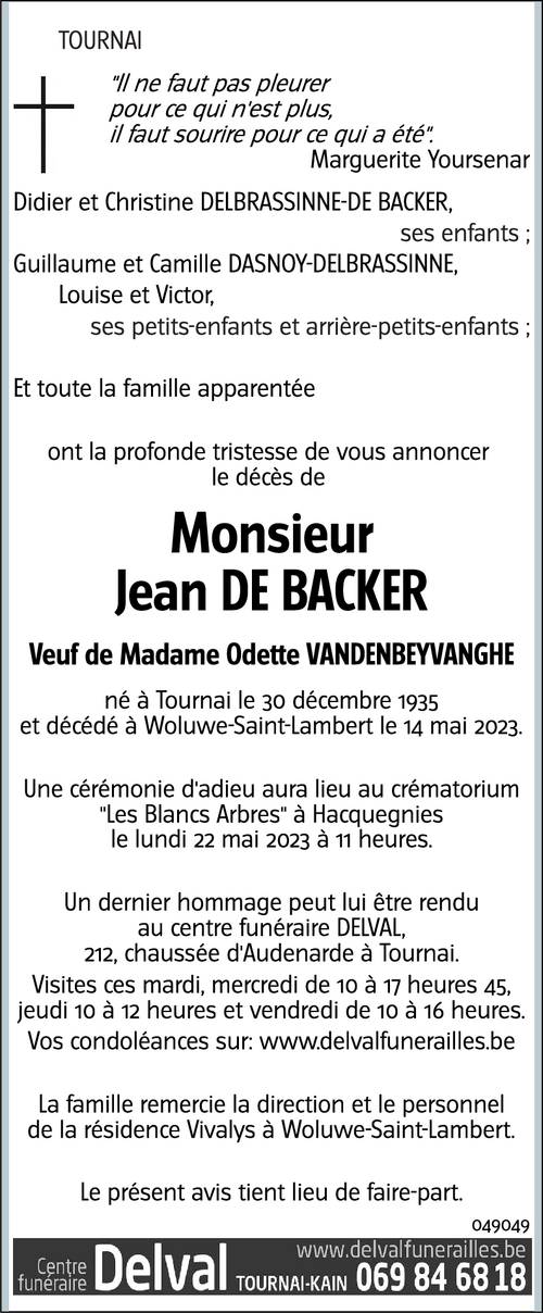Jean DE BACKER