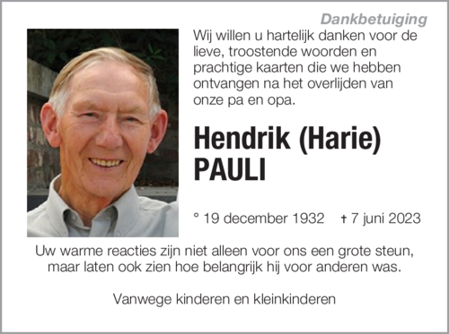 Hendrik (Harie) PAULI