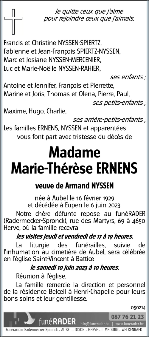 Marie-Thérèse ERNENS