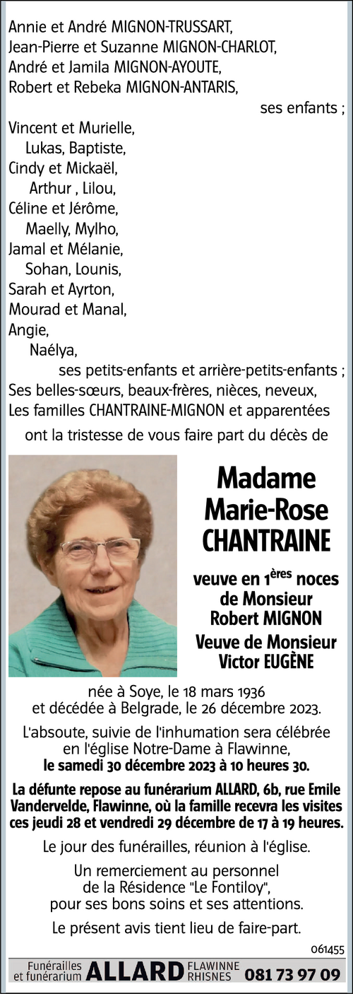 Marie-Rose CHANTRAINE