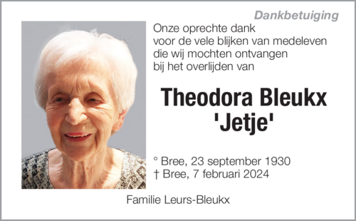 Bleukx Theodora 'Jetje'