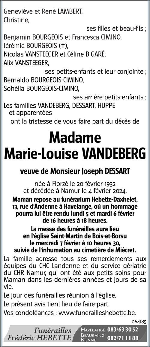 Marie-Louise VANDEBERG