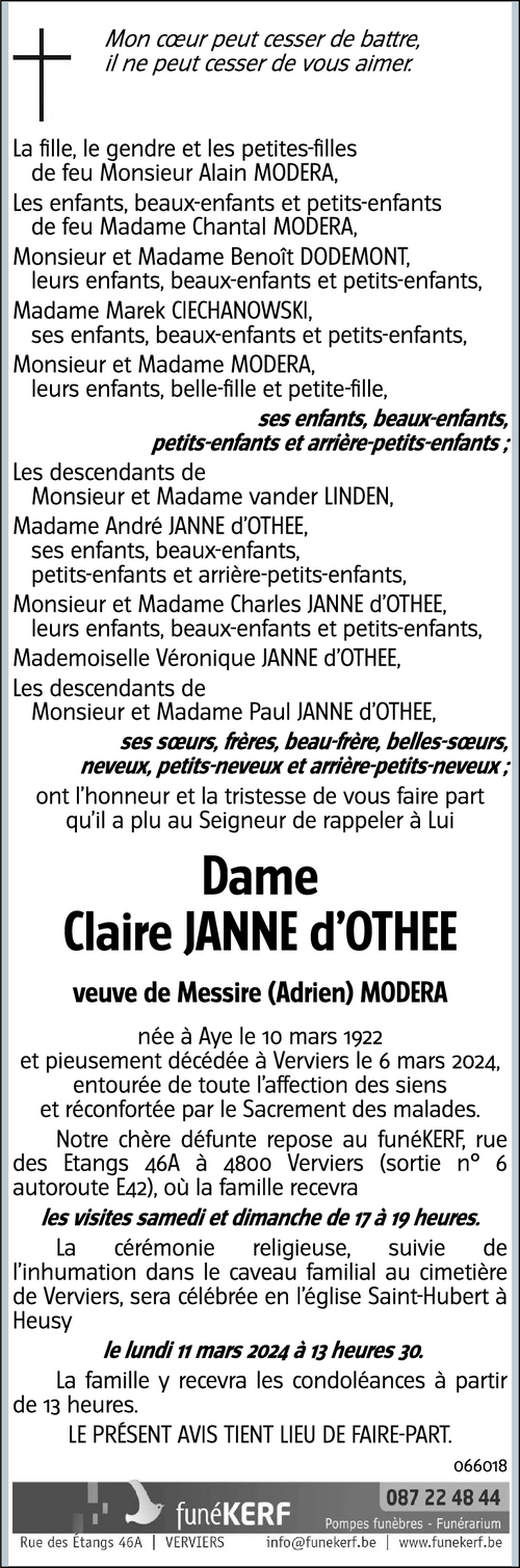 Claire JANNE d’OTHEE