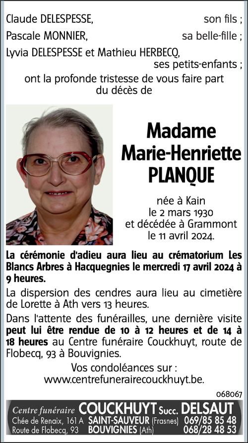Marie-Henriette PLANQUE