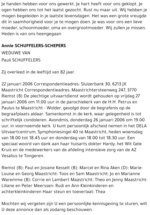 Annie Schuffelers-Schepers