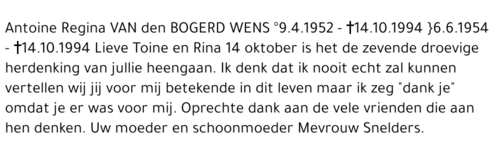 ANTOINE en REGINA BAN DEN BOGERD-WENS