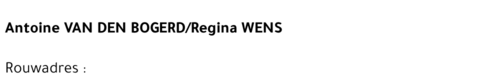 Antoine/Regina Van den Bogerd/Wens