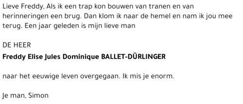Freddy Elise Jules Dominique Ballet-Dürlinger