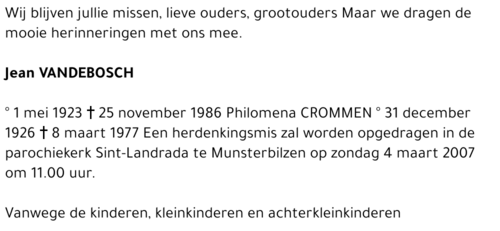 Jean en Philomena Vandebosch-Crommen
