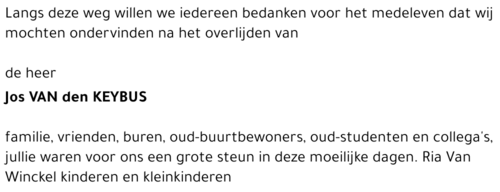 JOS VAN DEN KEYBUS