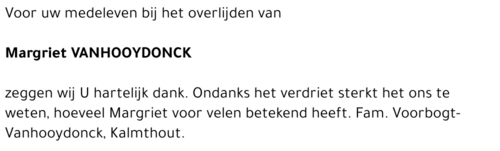 Margriet VANHOOYDONCK