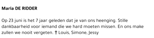 MARIA DE RIDDER