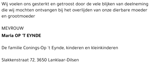 Maria Op 't Eynde
