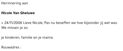 Nicole Van Gheluwe