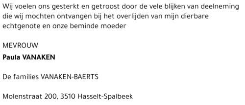 Paula Vanaken