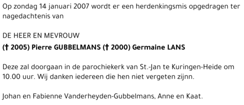 Pierre en Germaine Gubbelmans-Lanssens