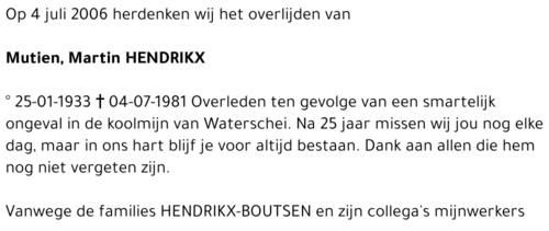 Mutien, Martin Hendrikx