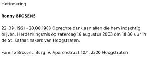 RONNY BROSENS