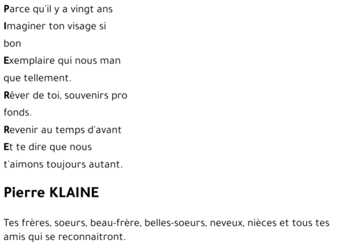 KLAINE Pierre