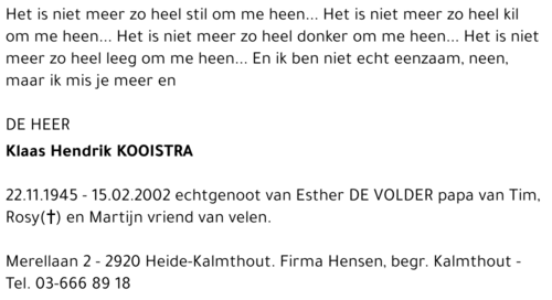 Klaas Hendrik KOOISTRA