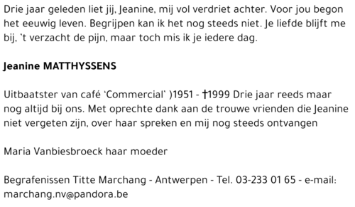JEANINE MATTHYSSENS
