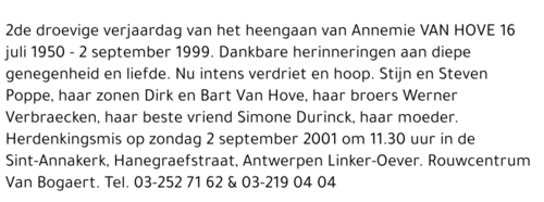 ANNEMIE VAN HOVE