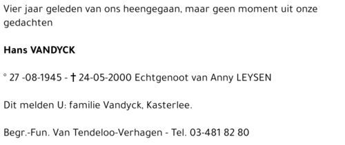 HANS VANDYCK