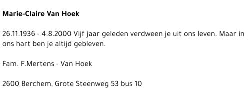 Marie Claire Van Hoek