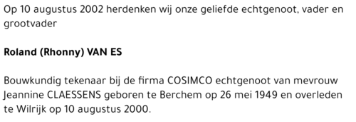 Roland (Rhonny) VAN ES