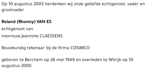 Roland (Rhonny) VAN ES