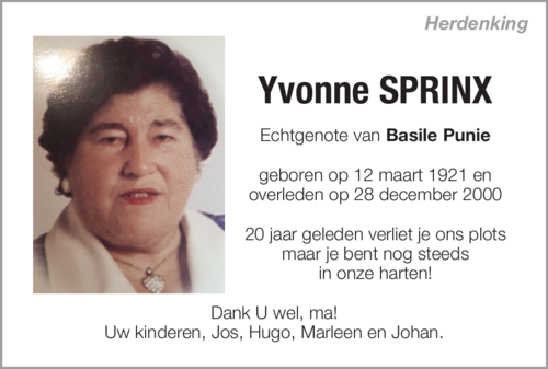 Yvonne Sprinx