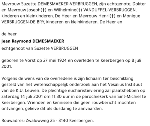 Jean Raymond Demesmaeker