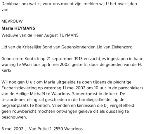 MARIA HEYMANS
