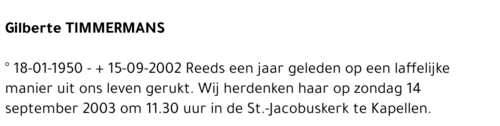 Gilberte TIMMERMANS