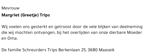Margriet (Greetje) Trips
