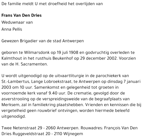 Petrus Van Den Dries