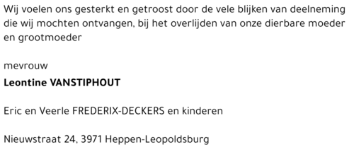 Leontine VANSTIPHOUT