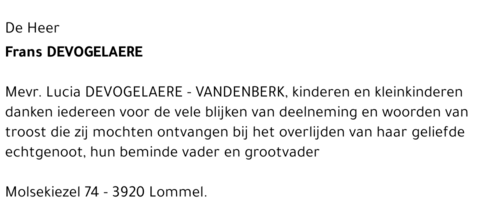 Frans DEVOGELAERE