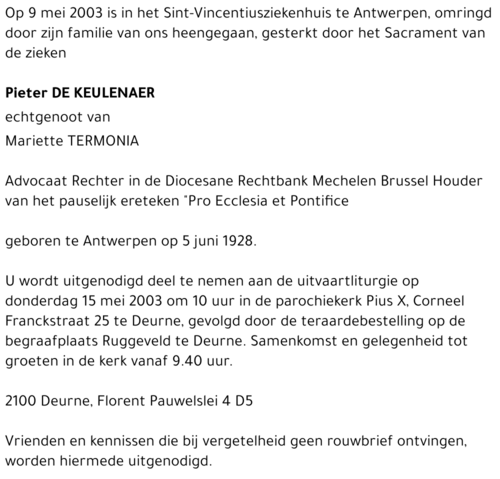Pieter DE KEULENAER